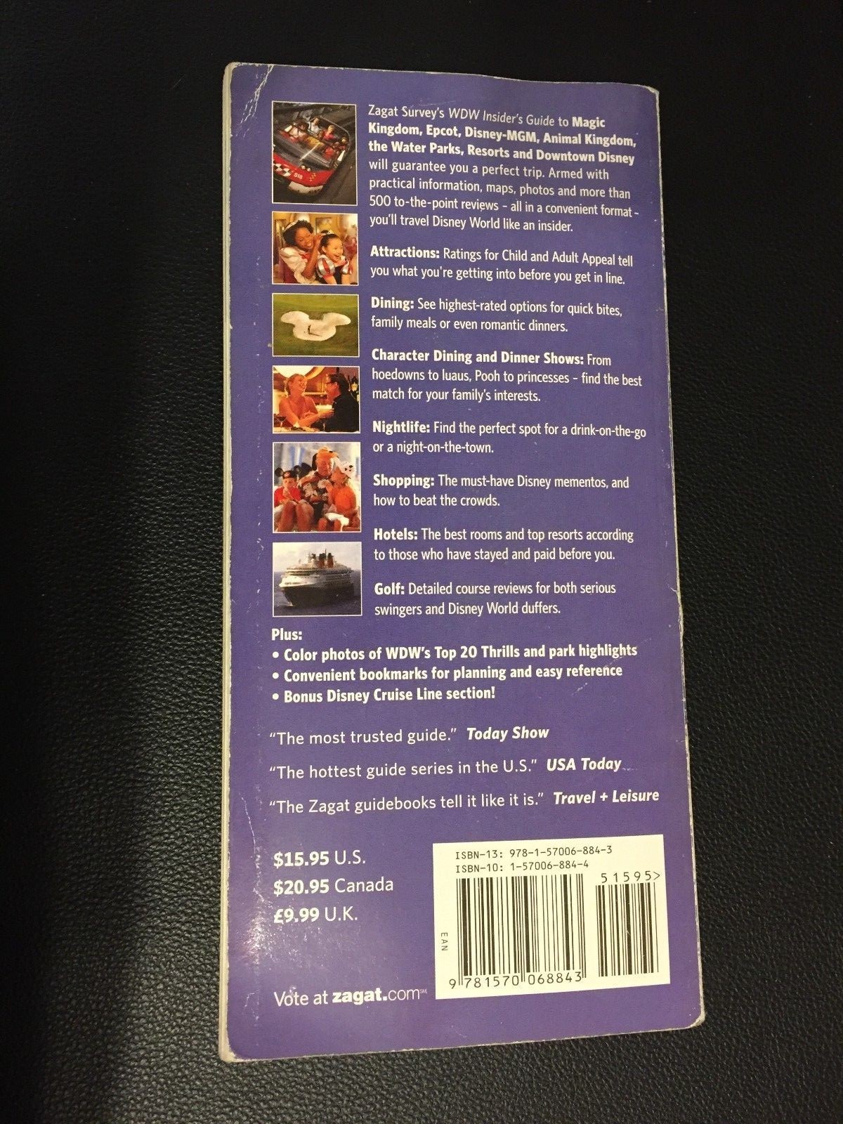 ZAGAT Walt Disney World Insider's Guide book - Shopping, Dining, Recreation, etc