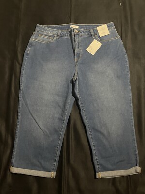 Croft And Barrow Denim Capri Mid Rise Jeans - Size Women's 18 - NWT