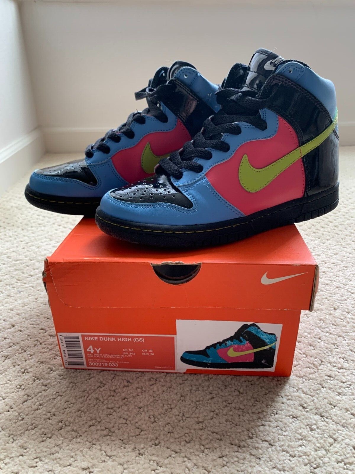 2007 Nike Dunk High GS Size 4Y 308319-033 2007 Nike Dunk High GS Size 4Y 308319-033