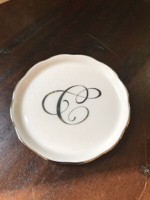 HEREND Coaster Platinum Letter C