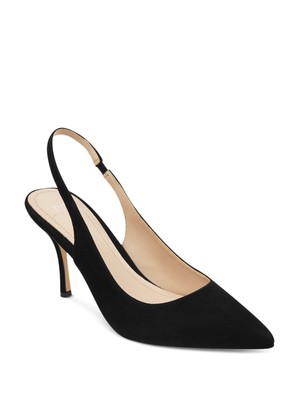 MARC FISHER Womens Black Camela Toe Stiletto Slip On Leather Slingback 7 M