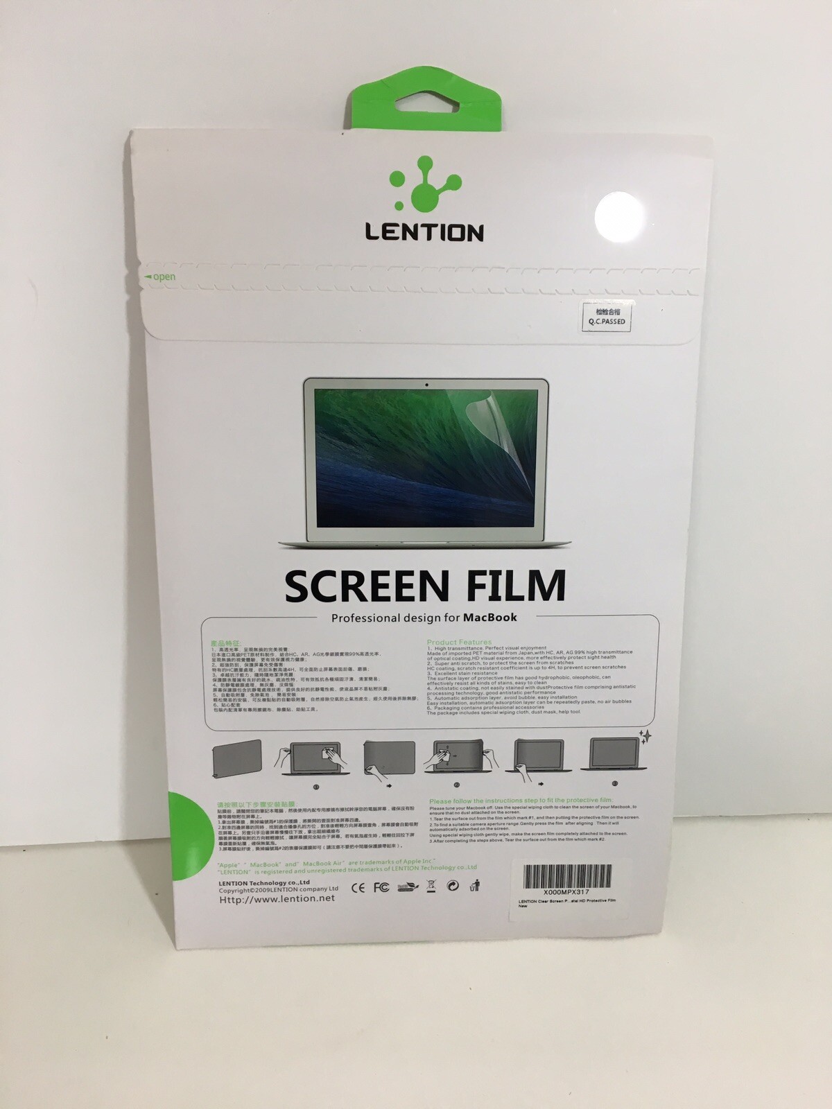 LENTION Screen Protector Macbook Pro 13.3 inch Retina Thin Clear Film Cover