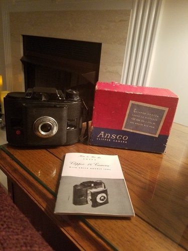 VINTAGE 1950s ANSCO JN 168 CLIPPER CAMERA WITH Instructions and Original Box
