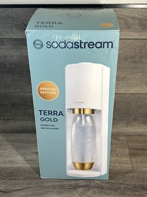 SodaStream Terra Sparkling Water Maker Special Gold Edition New Open Box