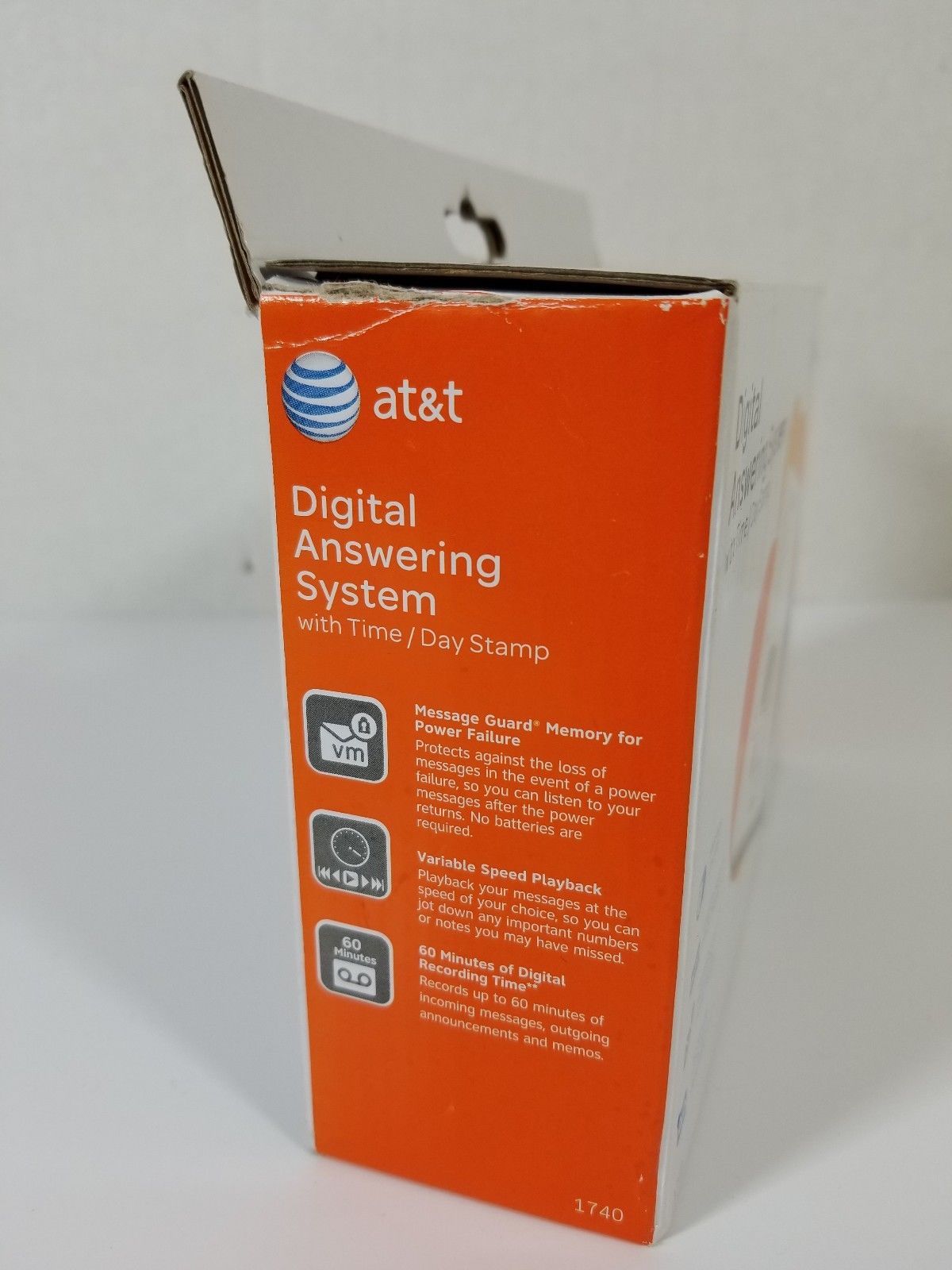 AT&T 1740 Digital Answering Machine System 60 Min Remote Access Telephone