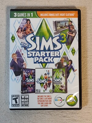 The Sims 3 Starter Pack Windows PC 3 Games Base Game, Late Night, High-End Loft