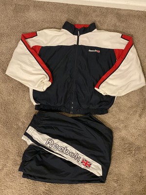 red white and blue jogging suit
