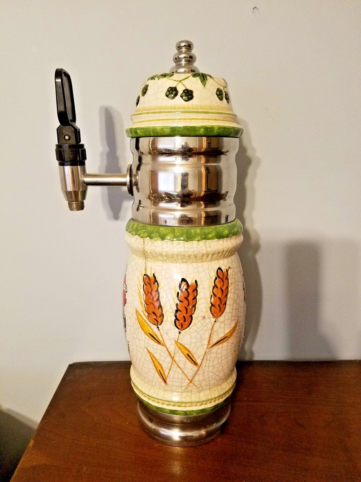 Rare Beck's Porcelain Bremen Germany Draft Beer Keg Tap Tower Home Bar Tavern