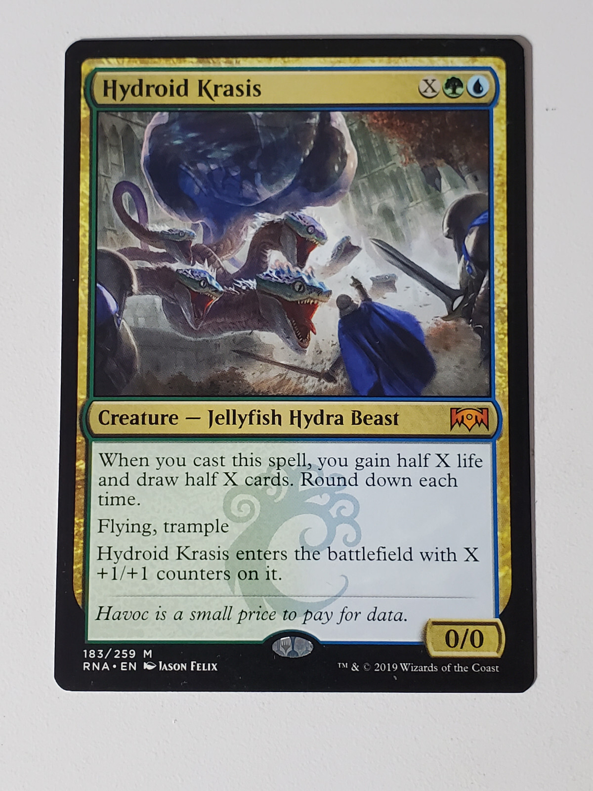 Hydroid Krasis 1x FOIL RNA MTG Ravnica Allegiance Mythic MINT green blue Hydroid Krasis 1x FOIL RNA MTG Ravnica Allegiance Mythic MINT green blue