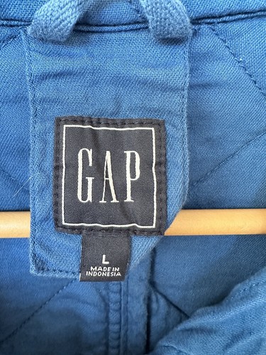 Gap Blue Oversized Quilted Jacket (Free People Dolman Dupe) Size L EUC!