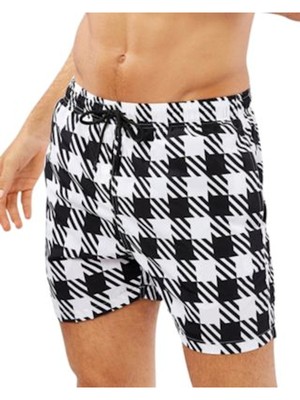 

SOLID - STRIPES Мужские черные шорты с рисунком на шнурке, Черный, MS-2904-1665