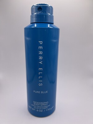 Perry Ellis- PURE BLUE -for Men 6.0oz Deodorizing Body Spray-(NEW-SEALED)
