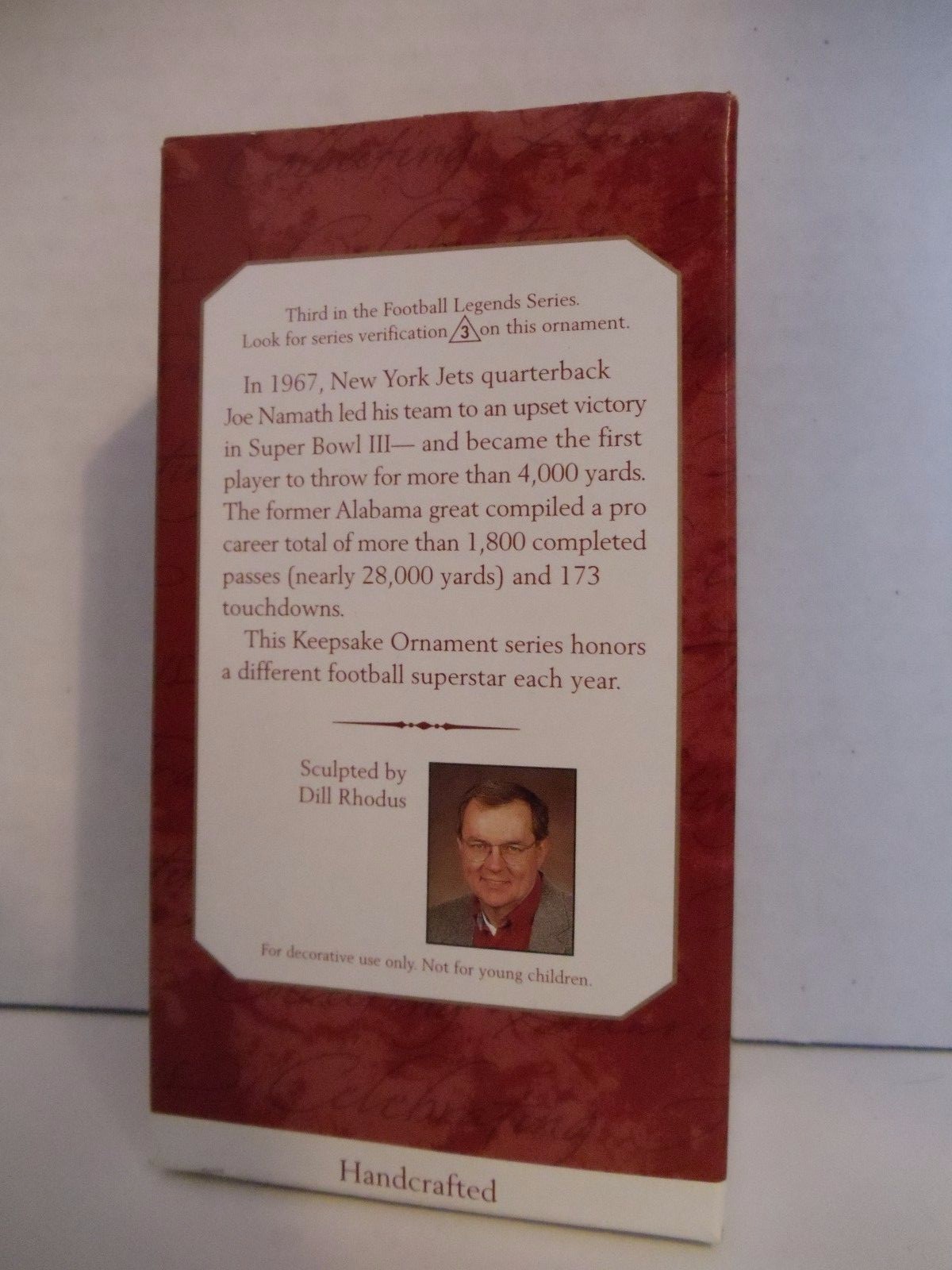 1997 Hallmark Keepsake New York Jets Joe Namath NFL Christmas Ornament