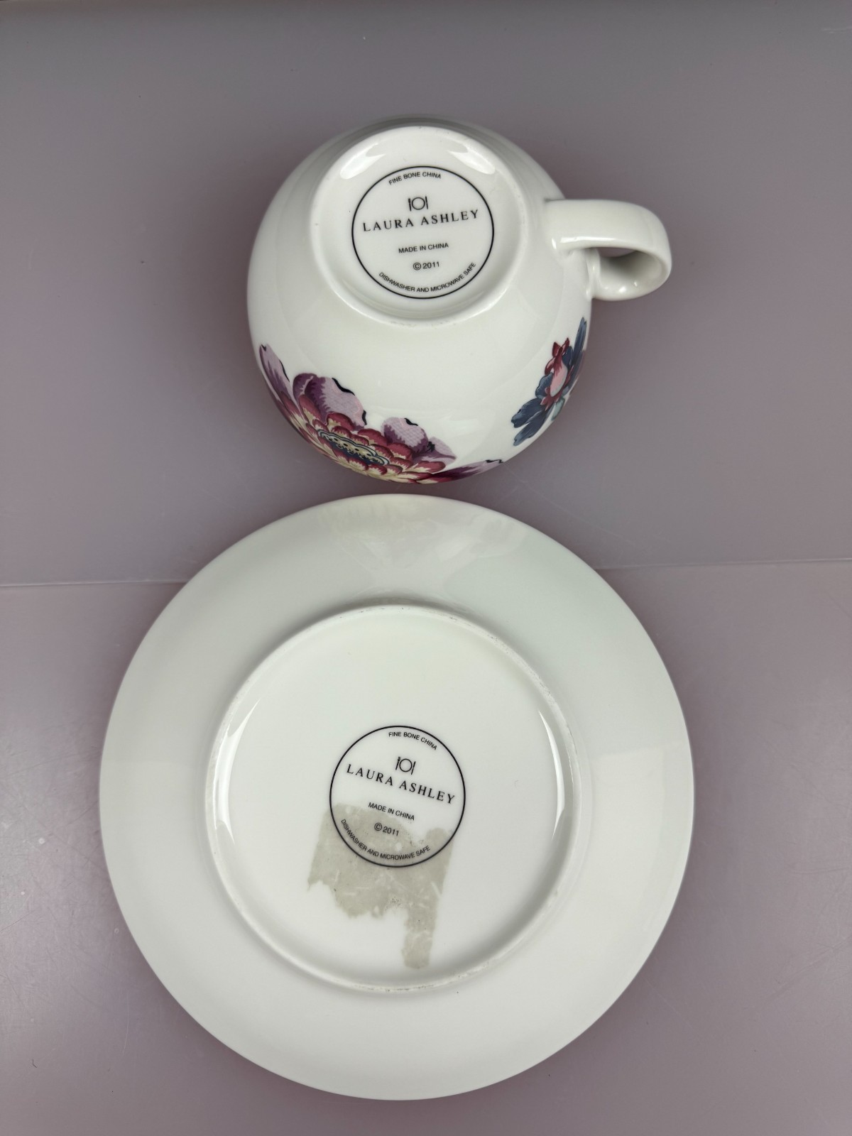 Laura Ashley 2011 Floral Tea Cup and Saucer Set
