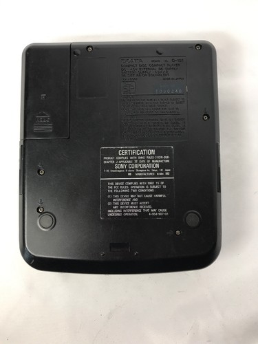 Sony Discman Personal Compact Disc Player D-121 FOR PARTS