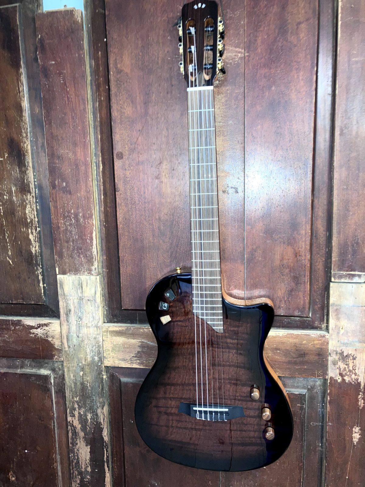 Cordoba Stage Nylon-String Acoustic-Electric Thin Line Guitar Edge Burst