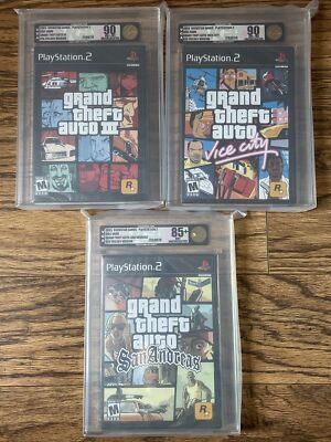 Grand Theft Auto 3 Vice City San Andreas Trilogy Pack VGA Graded Gold Labels