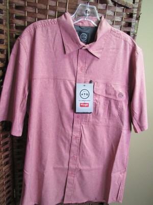 Men's Wrangler ATG Shirt M Utility and Performance Collared Top Medium CLAW17