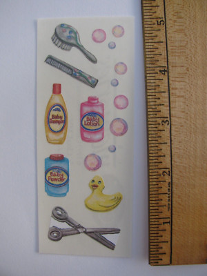 Creative Memories Stickers BABY BATH RUBBER DUCK BUBBLES BRUSH COMB 2'' X 5'' NEW