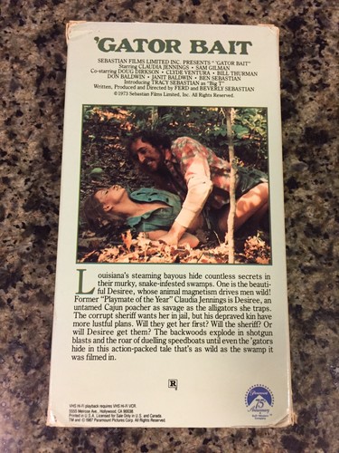 Gator Bait (1973, VHS) - Claudia Jennings - Paramount Home Video 1987