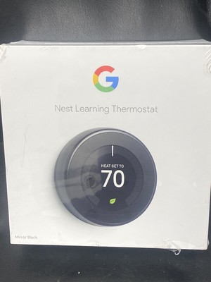 SEALED: Google Nest 3rd Gen Learning Thermostat Full Kit: Polished Steel T3019US