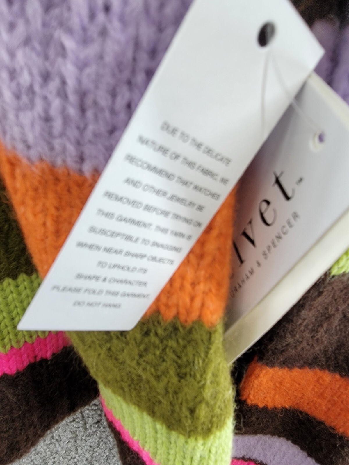 Velvet By Graham & Spencer Striped Knit Crewneck Sweater Women's L Multi L/S - Picture 15 of 17