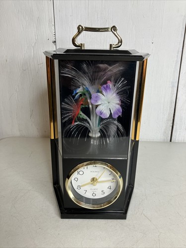 Vintage Sanei Fiber Optic Color Changing Fiberoptic Flower Motion Lamp Clock
