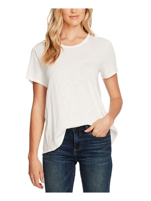 

VINCE CAMUTO Женская футболка цвета слоновой кости с коротким рукавом и круглым вырезом, Цвет слоновой кости