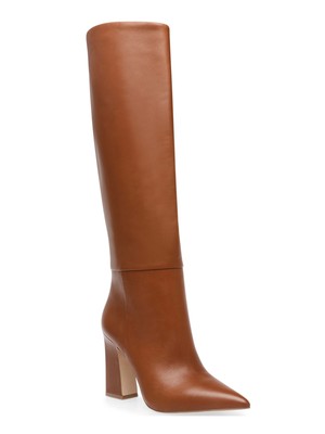 

STEVE MADDEN Женские коричневые модельные сапоги Comfort Showbiz с острым носком на блочном каблуке, Коричневый, SHOW05S1
