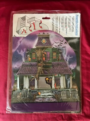 Beistle 3-D Haunted Mansion Decoration Phantom Manor House Halloween Monsters 