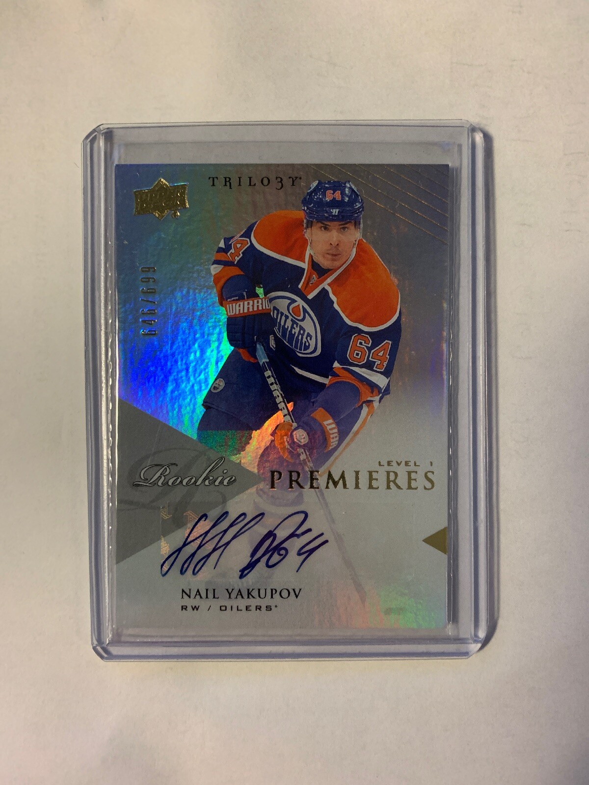 Nail Yakupov 2013-14 Trilogy Rookie Premieres Level 1 Auto /699 Oilers