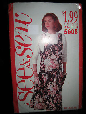 Vintage Butterick See & Sew #5608 Misses Jumper & Top