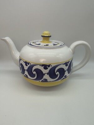 Village Pottery Herend Hungary Hand Painted Teapot New Microwave Dishwasher safe