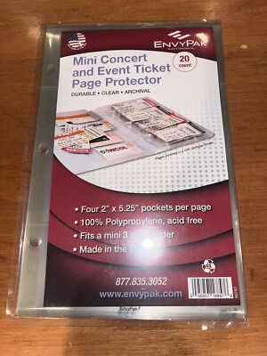 Mini Concert and Event Ticket Page Protector
