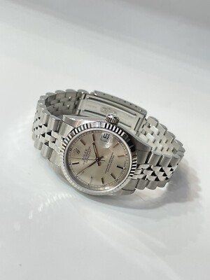 Rolex Oyster Perpetual Datejust Jubilee Stainless Steel 31mm Silver Stick Dial