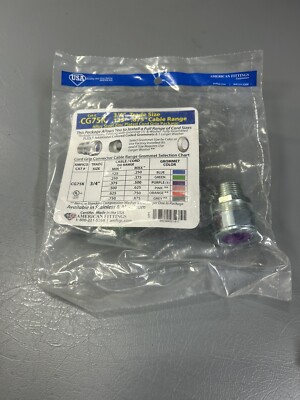 CG75K Alloy Steel Zinc Plated Cord  3/4  Size .125 -.875  Cable Range New