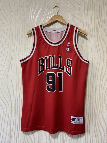 CHICAGO BULLS SHIRT CHAMPION JERSEY chandler #3 BASKETBALL RED s.L men  vintage