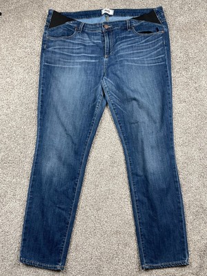 Paige Maternity Jeans Womens 34 18 Dark Wash Faded Skyline Ankle Peg Stretch