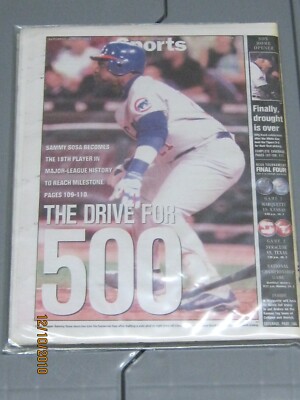 Sammy Sosa 500th Home Run Chicago Sun Times Collectible Newspaper