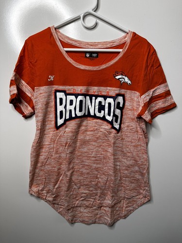 Women’s Denver Broncos Low Cut Short Sleeve T Shirt Graphic Team Apparel Size XL