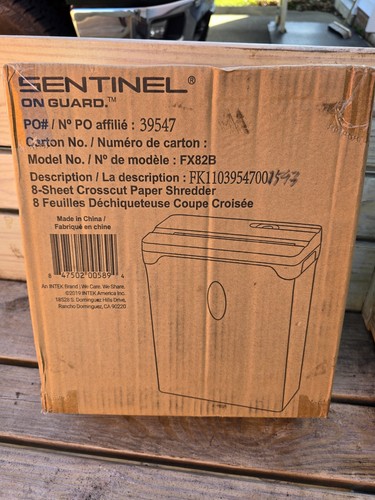 Paper Shredder Sentinel On Guard 8 Sheet Crosscut