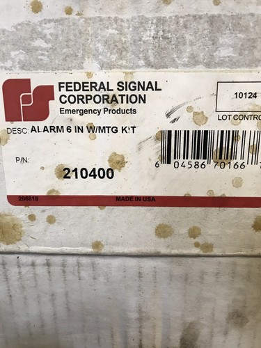 Federal Signal Mechanical Back Up Alarm 210400