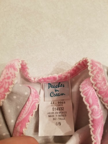 Peaches And Cream 6/9 Month Girls Romper