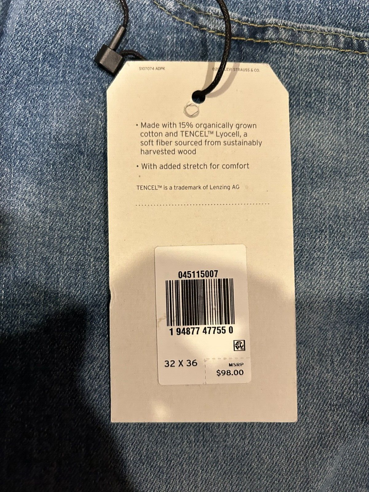 Levi's Premium 511 Slim Fit Jeans W/ Flex Stretch Men's 32X36 NWT RT$98 5007