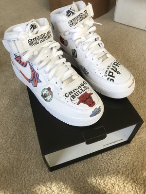 Supreme Nike NBA | EUR 45 New with box Supreme/Nike/NBA Air Force 1 Mid White SIZE 11 US - BRAND NEW - FaSt Shipping. by Dressbook ( 1702 99.8% )