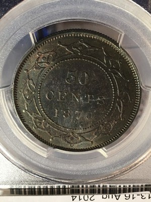 **1870** Newfoundland, ¢50 Cent, PCGS Graded, **MS-62**