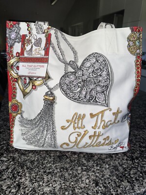Brighton All That Glitters Tote Canvas Bag Hand-Painted D30159 BRAND NEW