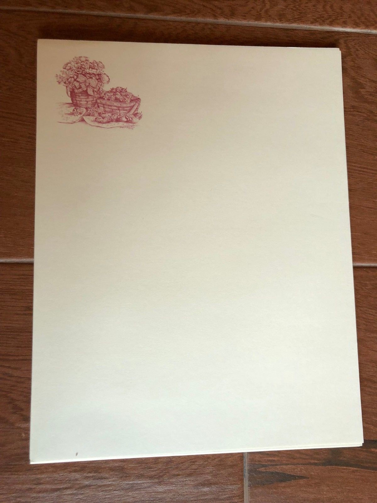 Longaberger Writing Paper Stationary 8.5 x 11 Snowman Popcorn Berry Baskets