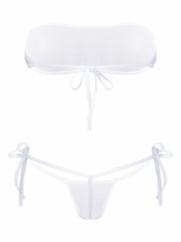 Sheer Tie Bikini Bottoms Womens Side Tie G-string Bikini Bottom