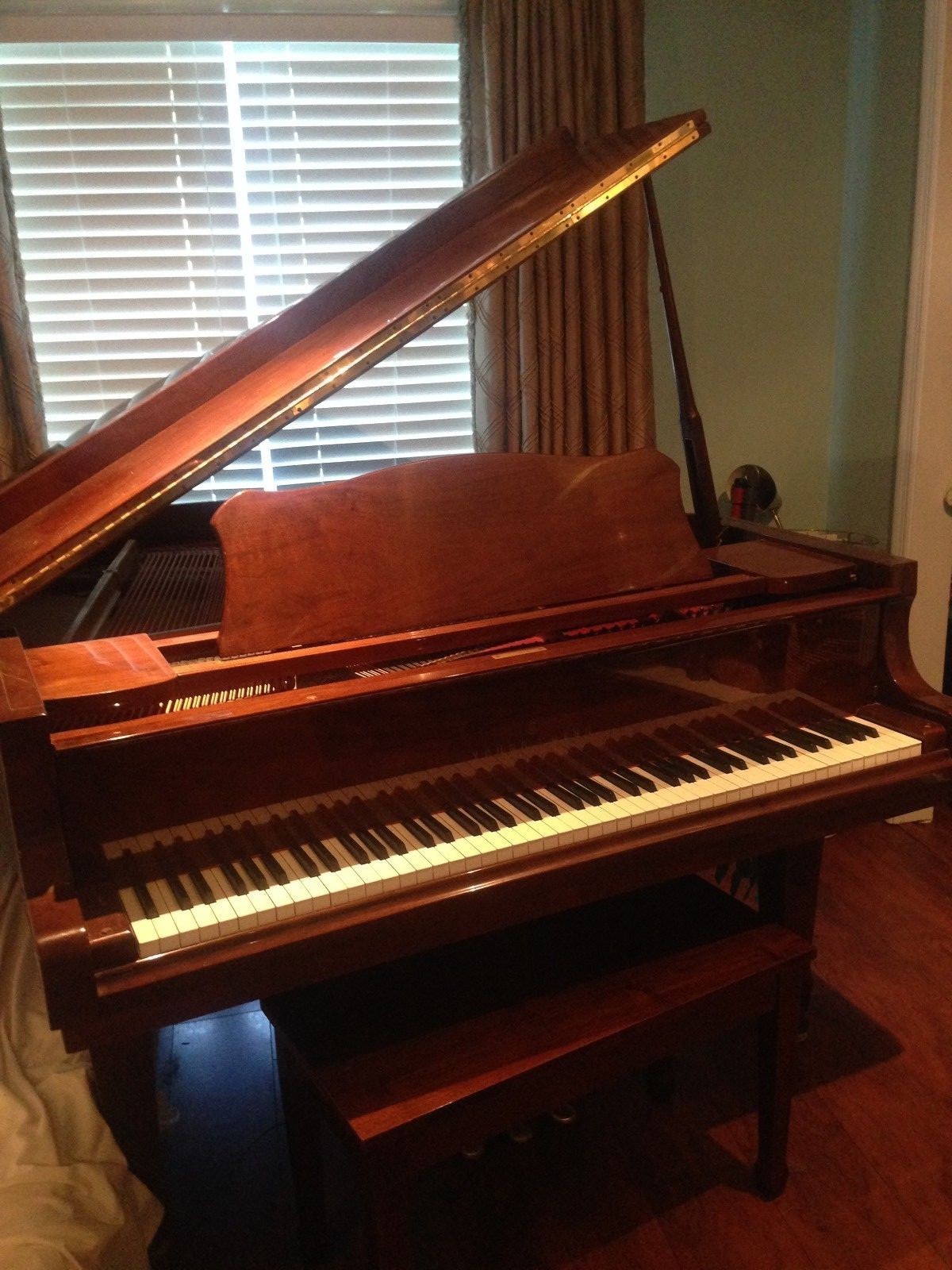 YOUNG CHANG G157 polished walnut 5 ft baby grand piano owned by a piano teacher